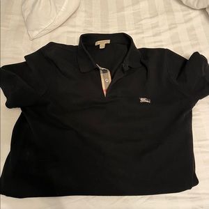 Mens Burberry medium black polo 100 percent authentic